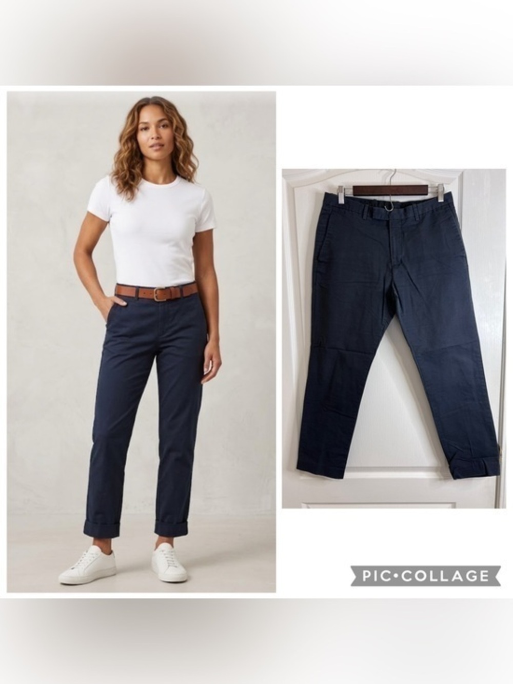 Theory Navy Chino Pants Classic Straight Fit size 32